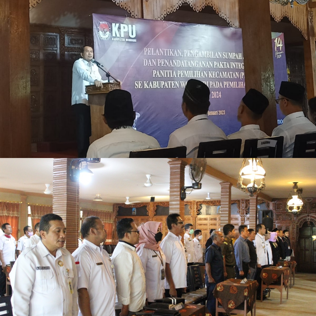Bawaslu Wonogiri Hadiri Pelantikan PPK di Graha Saraswati