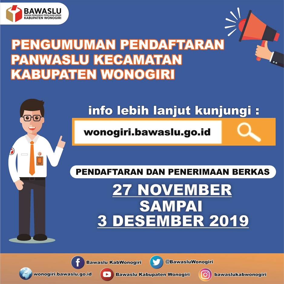 PENDAFTARAN PANWASCAM DIBUKA, SIMAK PERSYARATANNYA