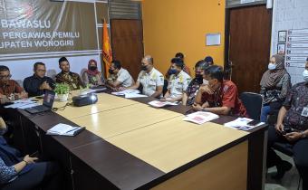 SIAPKAN PENGAWASAN KAMPANYE, BAWASLU WONOGIRI GANDENG SATPOL DAN DISHUB