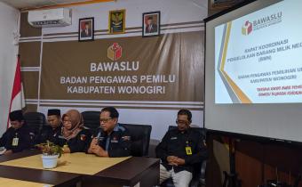 TINGKATKAN PENGELOLAAN BMN, BAWASLU WONOGIRI GELAR RAKOR
