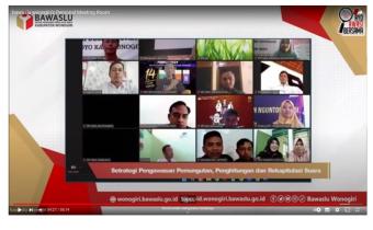 Gelar Webinar, Bawaslu Libatkan Jajaran PPK Wonogiri